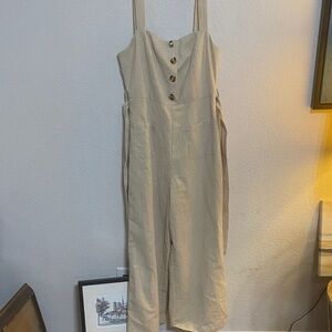 Privacy Please Beige Jumpsuit